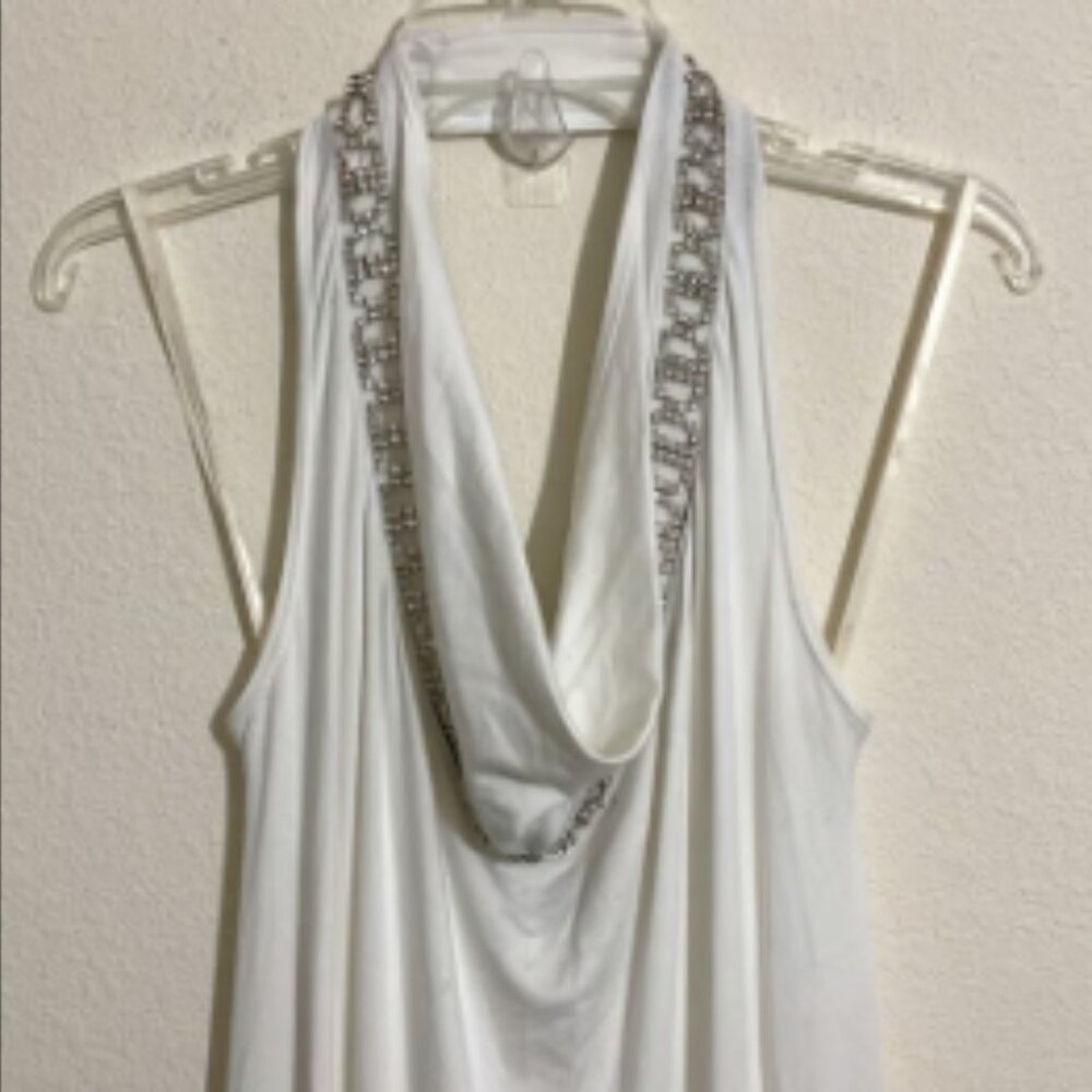 SKY Casual Celeb Style Asymmetrical Dress w Rhinestone Accent Women's Size S